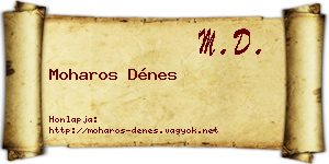 Moharos Dénes névjegykártya